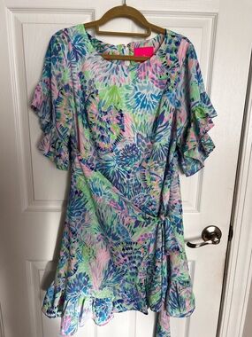 Lilly Pulitzer Pastel Multi-Color Floral Wrap Dress